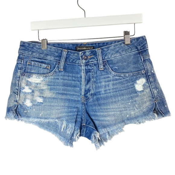 ABERCROMBIE & FITCH Shorts Women’s Denim Jean Cotton W26 L3 ** Cutoff Bleach - Picture 1 of 9